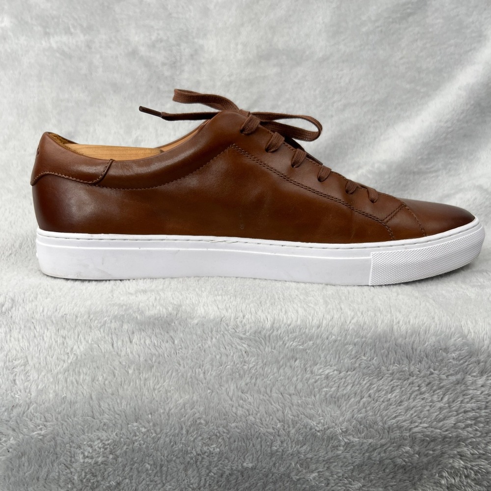 Polo Ralph Lauren Jermain II Leather Sneakers Size 11.5 Brown Men Low Top Casual - Picture 10 of 16